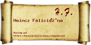 Heincz Feliciána névjegykártya